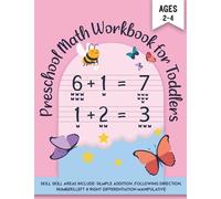 Preschool Math Workbook for Toddlers: Math Practice for Ages 2-4 : Beginner Math Preschool Learning Book with Number Tracing and mathematical calculations - butterfly 86 page