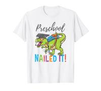 Preschool Nailed It Dinosaur Graduation Vintage Value Graphic T-Shirt, Men, White, M