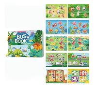 Preschool Sensory Book - Reusable Montessori Quiet Book for Toddler Activity & Education - Sticker Book for 3+ Years Old Boys & Girls (Primary cognition)