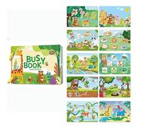 Preschool Sensory Book - Reusable Montessori Quiet Book for Toddler Activity & Education - Sticker Book for 3+ Years Old Boys & Girls (Animal)