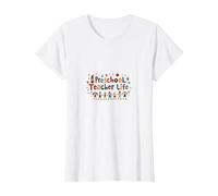 Preschool Teacher Life: Nurturing Young Minds with Joy T-Shirt, Women, White, 3XL