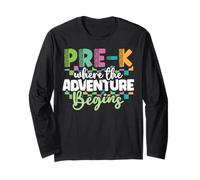 Preschool Teacher Pre-K Where Adventure Begin Back to School Long Sleeve T-Shirt