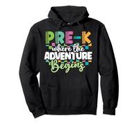 Preschool Teacher Pre-K Where Adventure Begin Back to School Pullover Hoodie