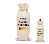 Preschool Teacher Thank You Gifts for Coworkers Co Worker Appreciation Gifts for Teachers End of The Year After School Teacher Appreciation Gift from Coworker Teachers After School Supplies Wine Bag