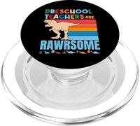Preschool Teachers are Awesome Teacher Dinosaur Gift PopSockets PopGrip for MagSafe