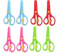 Preschool Training Scissors for Kids, 8 Pack Left Handed Spring Scissors, Toddler Safety Plastic Craft