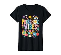 Preschool Vibes Rainbow Classroom Teacher School Fun Value Graphic T-Shirt, Women, Black, M