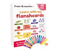 Preschool - Vocabulary Flashcard Set with 100 Cards, Early Childhood Educational Games & Interactive Activities for from 1 Year