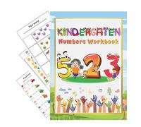 Preschool Workbook, Early Learning Activity Book, Kids Educational Exercises, Handwriting Practice Phonics Math Tracing Colorful for Home School Travel Use, 9.45 x 6.69 Inches
