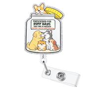 Prescribed for Ruff Days Take One As Needed Funny Nurse Badge Reel, Cute Dog Retractable ID Badge Holder, Name Tag Badge Buddy for RN LPN Veterinary Pediatrics Psych Dog Lovers Office Worker Doctor