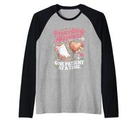 Prescribing Happiness One Patient at a Time Nurse NP Nursing Raglan Baseball Tee