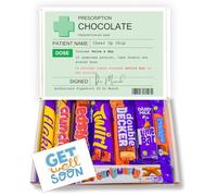 Prescription Chocolate Gift Box: Funny Get Well Soon Chocolate Gift for Men & Women, Surgery Recovery Gift, Letterbox Chocolate Hamper, Cheer Up Present