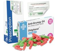 Prescription Christmas Candy Canes 36g - Novelty Prescription Gift Box with Vegan & Vegetarian Festive Sweets, Free Prescription Bag & Sticker (Anti-Grumpy Git)