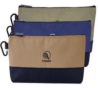 PRESEE 3-Pack 1680D Nylon HD Tool Pouch Zipper&Carabiner, Green/Khaki/Blue | Versatile Tool Storage - Ideal for hand tools, fixings, drill bits and small parts at home, in the workshop or van.
