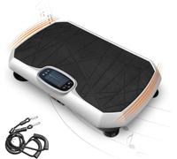 PRESENCIEL Vibration Plate Exercise Machine for Whole Body Workout, Weight Loss & Home Fitness with Bluetooth Speaker, Resistance rope, Remote Control, 180 Levels, 5 Programs (Silvery)