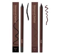 Presencte Eyeliner, 24 Hr Waterproof Eyeliner Duo Sharpenable Eye Pencil, 2 in 1 Eye Liner, No Smudging, Fading, Smooth and Easy to Color (Black+Plum)