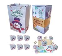 Present Box - Christmas Folding Box for Presents, Reusable Foldable Containers with Fun Designs for Wedding Favors Party Treats Candy Wine Bakers Home Family Kids Celebration