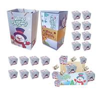 Present Box - Christmas Folding Box for Presents, Reusable Foldable Containers with Fun Designs for Wedding Favors Party Treats Candy Wine Bakers Home Family Kids Celebration