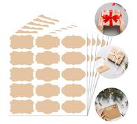 Present Labels Stickers Bottle Labels Name Tags for Presents Gift Label Stickers, 300 Pcs Brown Kraft Gift Tags Sticky Jar Label for Bottles, Food, Spice Jam Jars, Blank Self Adhesive Removable