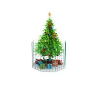 Present Protector Xmas Tree Fence Pet Guard, Christmas Tree Protector from Dogs, Pet-Safe Barrier to Protect Christmas Decorations, Xmas Tree Fence (1m High (100mm x 125mm Square Holes), 6 Panels)