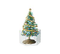 Present Protector Xmas Tree Fence Pet Guard, Christmas Tree Protector from Dogs, Pet-Safe Barrier to Protect Christmas Decorations, 60cm High x 50cm Wide, 6 Panels