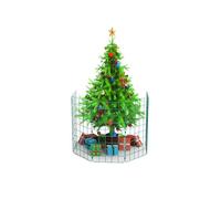 Present Protector Xmas Tree Fence Pet Guard, Christmas Tree Protector from Dogs, Pet-Safe Barrier to Protect Christmas Decorations, Xmas Tree Fence (1m High (100mm x 125mm Square Holes), 4 Panels)