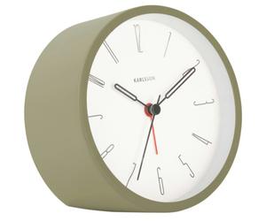 Present Time - Belle Numbers Alarm Clock, Moss Green - Moss green