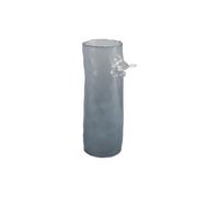 Present Time Bird on Branch Large Vase | 27cm Glass Vase with Milky Finish (Misty Blue)