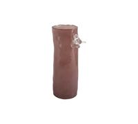 Present Time Bird on Branch Large Vase | 27cm Glass Vase with Milky Finish (Soft Pink)