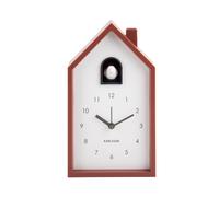 PRESENT TIME Karlsson Alarm Clock Modern Cuckoo - Red Ochre Present Time Red