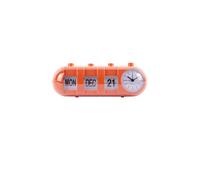 PRESENT TIME Karlsson Alarm Clock Retro Tube Calendar Flip - Bright Orange Present Time Orange