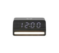 PRESENT TIME Karlsson Alarm Clock Retro W. Light LED - Black Wood Veneer Present Time Black