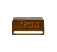 PRESENT TIME Karlsson Alarm Clock Retro W. Light LED - Dark Wood Veneer in Brown Present Time Brown