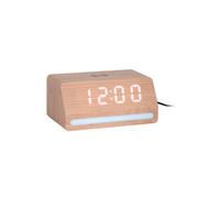 PRESENT TIME Karlsson Alarm Clock Retro W. Light LED - Light Wood Veneer in Brown Present Time Brown