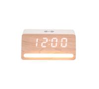 PRESENT TIME Karlsson Alarm Clock Retro W. Light LED - White Wash Veneer Present Time White