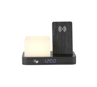 PRESENT TIME Karlsson Alarm Clock Retro W. Night LED - Black Wood Veneer Present Time Black