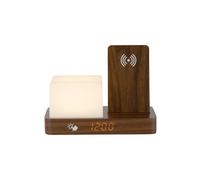 PRESENT TIME Karlsson Alarm Clock Retro W. Night LED - Dark Wood Veneer in Brown Present Time Brown