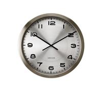 Present Time Karlsson Wall Clock Maxie Steel Polished Alu, Silver, 50cm, KA4626