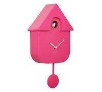Present Time Karlsson Wall Clock Modern Cuckoo Brights - BR/PINK