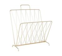 Present Time Magazine rack Diamond Raster metal gold plated