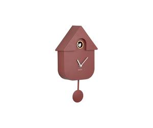 Present Time Modern Cuckoo Clock, Ochre Red, One Size