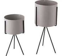 Present Time Pedestal Flower Pot Set - Warm Grey
