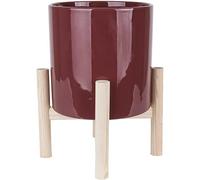 Present Time Plant Pot, Ceramic, Warm Red, One Size