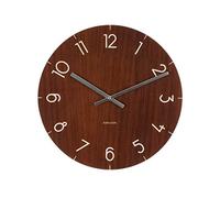 Present Time Small Glass Wood Clock - DARK WOOD