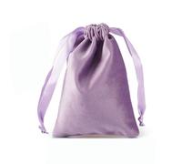 Present Wrapping Bag,Drawstring Storage Bag, Pack of 2, 22 x 25 cm Fabric Pouch, Velvet Bag, Gift Bag, Jewellery Bag with Drawstring, Storage Bag for Wedding, Party, Christening, Communion(Purple)