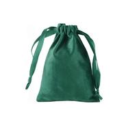 Present Wrapping Bag,Drawstring Storage Bag, Pack of 2, 22 x 25 cm Fabric Pouch, Velvet Bag, Gift Bag, Jewellery Bag with Drawstring, Storage Bag for Wedding, Party, Christening, Communion(Green)