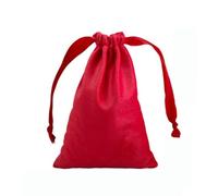 Present Wrapping Bag,Drawstring Storage Bag, Pack of 2, 22 x 25 cm Fabric Pouch, Velvet Bag, Gift Bag, Jewellery Bag with Drawstring, Storage Bag for Wedding, Party, Christening, Communion(Red)