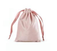 Present Wrapping Bag,Drawstring Storage Bag, Pack of 2, 22 x 25 cm Fabric Pouch, Velvet Bag, Gift Bag, Jewellery Bag with Drawstring, Storage Bag for Wedding, Party, Christening, Communion(Pink)