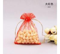 Present Wrapping Bag,Drawstring Storage Bag, Print Glitter Star Moon Gift Bag Organza Jewellery Bag Lavender Bags for Weddings Christmas Parties White Gold Pack of 20(Red,9x12cm)