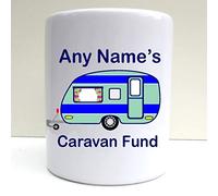 PRESENT2FUTURE PERSONALISED CARAVAN FUND PRINT CERAMIC MONEYBOX SAVINGS FUND